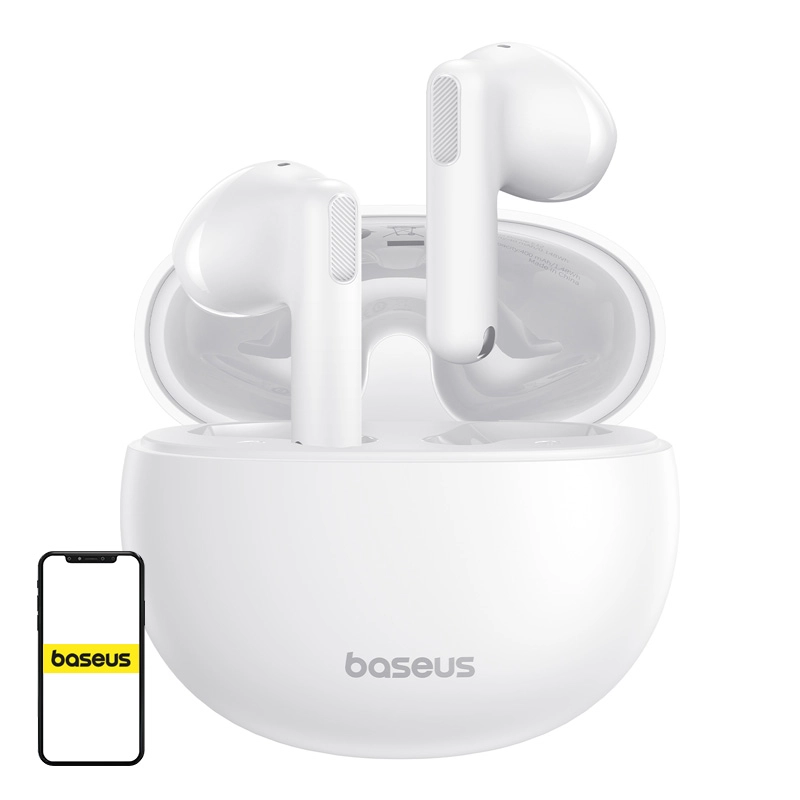 Słuchawki bezprzewodowe Baseus Bowie E12 Douszne Bluetooth 5.3 Biały