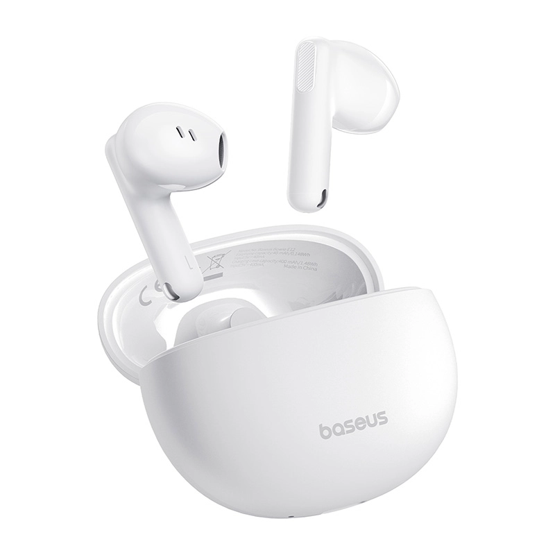 Słuchawki bezprzewodowe Baseus Bowie E12 Douszne Bluetooth 5.3 Biały