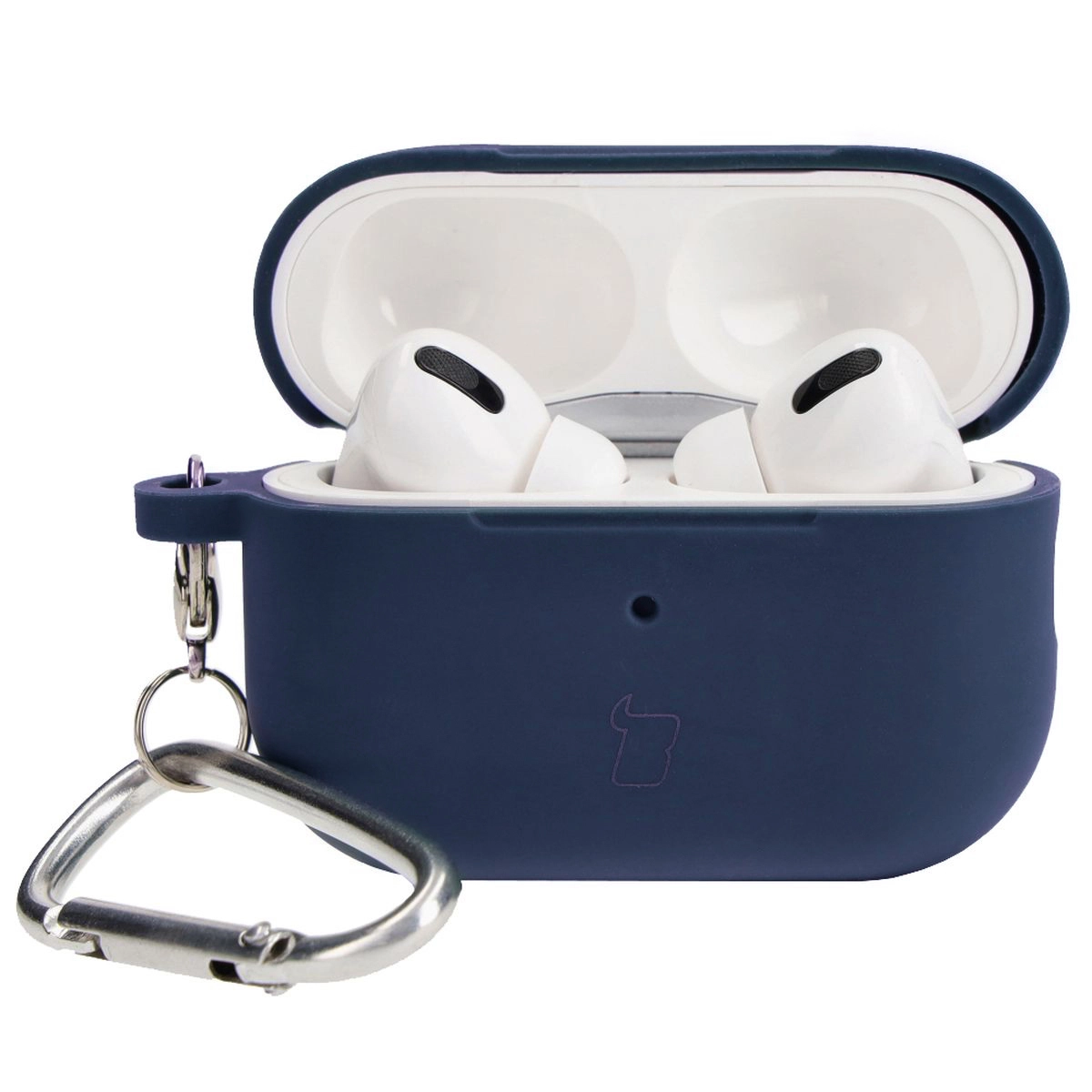 Etui na słuchawki Bizon Silikonowe z karabińczykiem do AirPods Pro 2 Niebieski