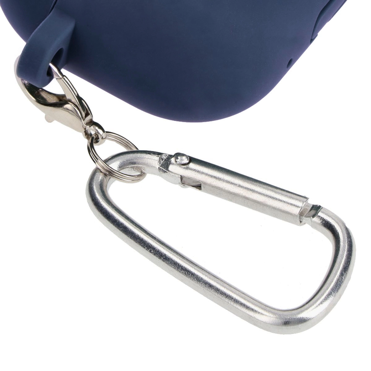 Etui na słuchawki Bizon Silikonowe z karabińczykiem do AirPods Pro 2 Niebieski