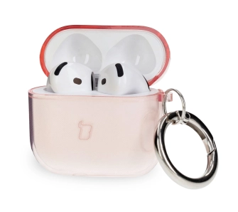 Etui na słuchawki Bizon Case Headphone Clear do AirPods 4 Przeźroczysto-różowy