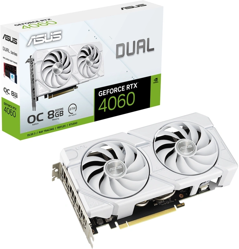 Karta graficzna ASUS Dual GeForce RTX 4060 EVO White OC Edition 8GB GDDR6 128bit DLSS 3