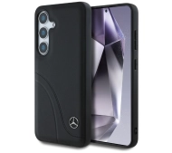 Mercedes-Benz Leather Curved Stitches do Galaxy S25 Czarny