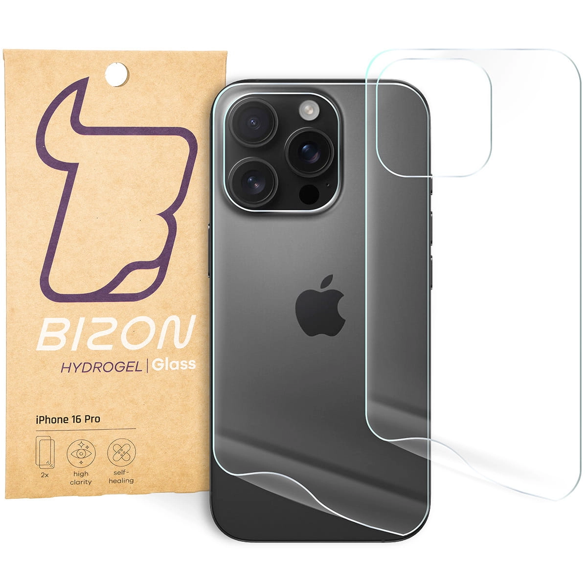 Folia hydrożelowa Bizon na tył Hydrogel do do iPhone 16 Pro 2 sztuki