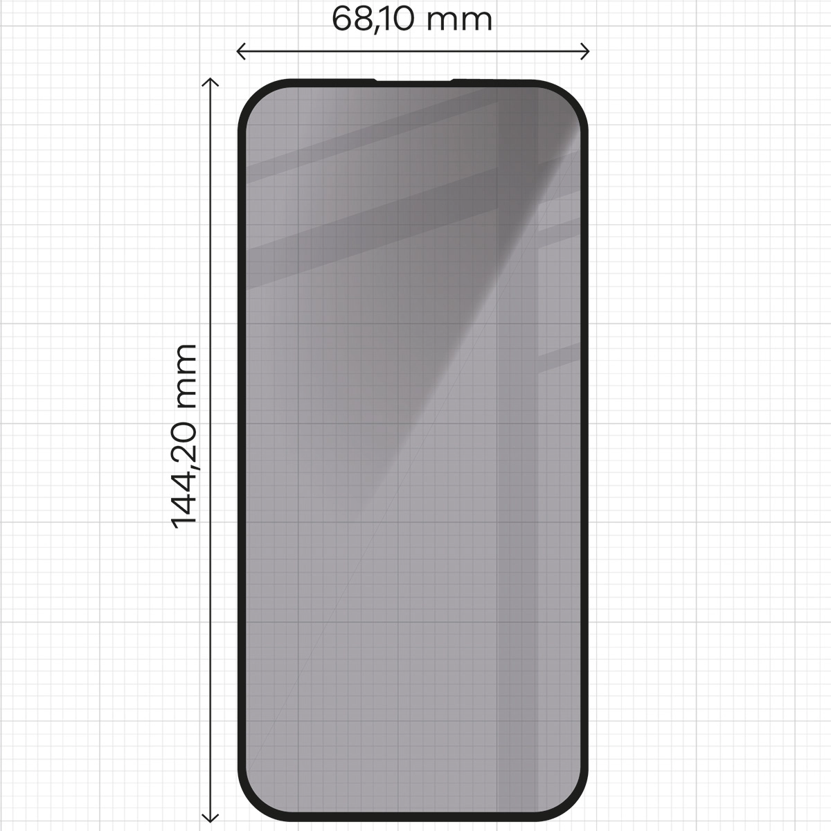 Szkło hartowane Bizon prywatyzujące pełne Edge Shadow do iPhone 16/15 Przyciemniane