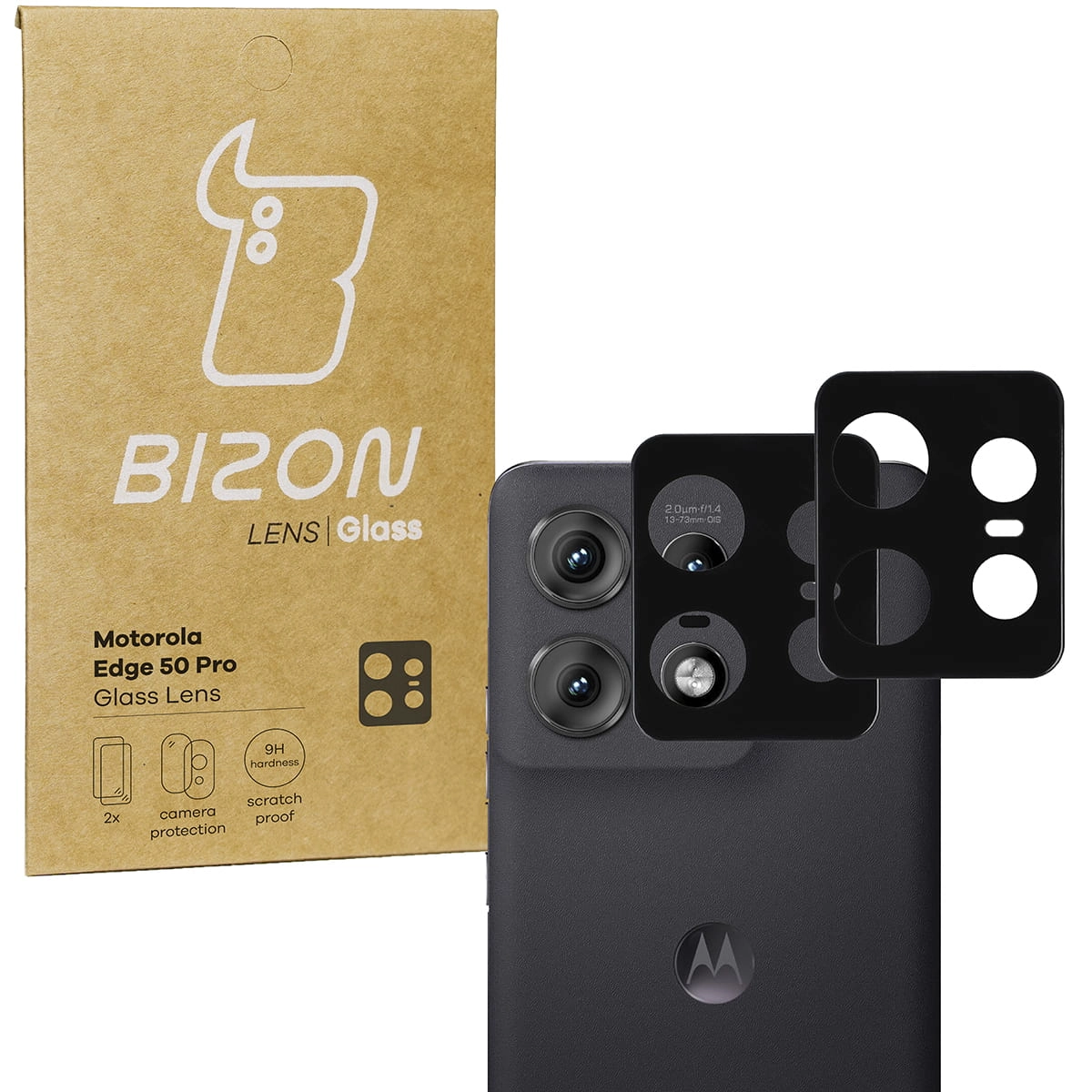Szkło ochronne Bizon na aparat Lens do Motorola Edge 50 Pro 2 sztuki