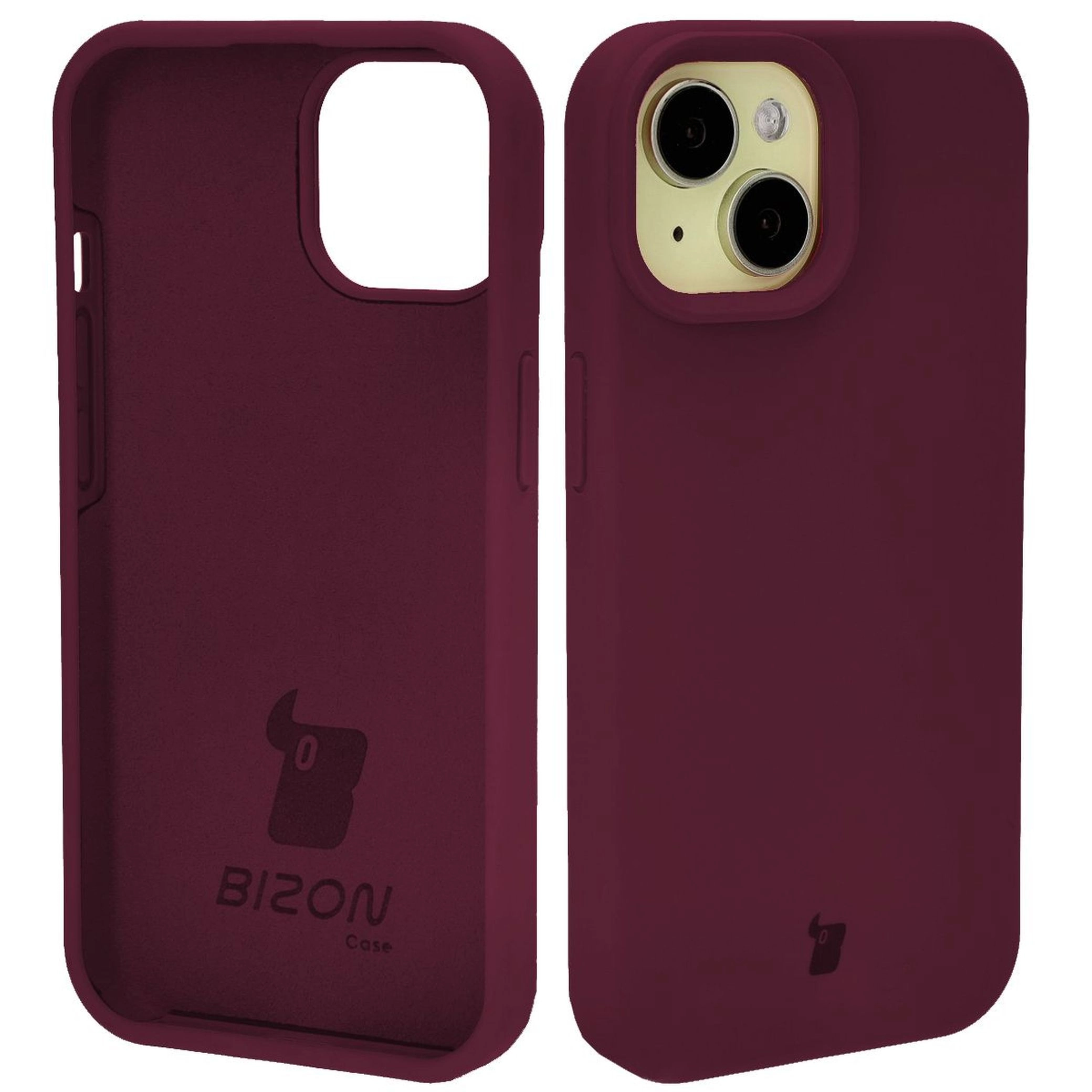 Etui Bizon Silikonowe Soft do iPhone 15 Ciemno-fioletowy