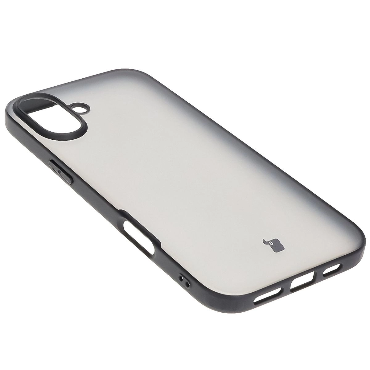 Etui Bizon Angelo do iPhone 16 Plus Przydymione z czarną ramką