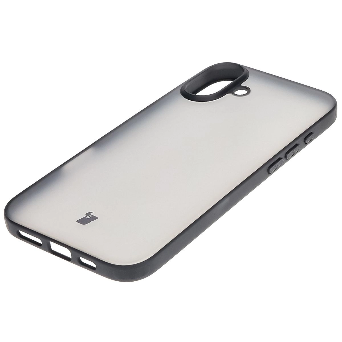 Etui Bizon Angelo do iPhone 16 Plus Przydymione z czarną ramką