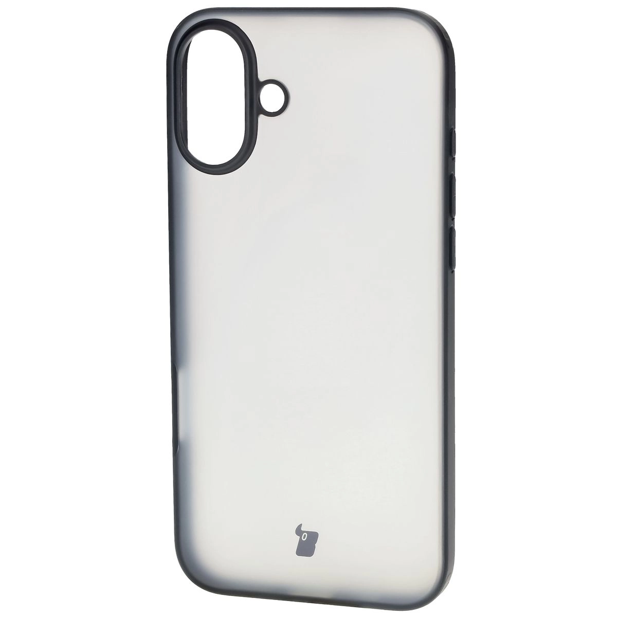 Etui Bizon Angelo do iPhone 16 Plus Przydymione z czarną ramką