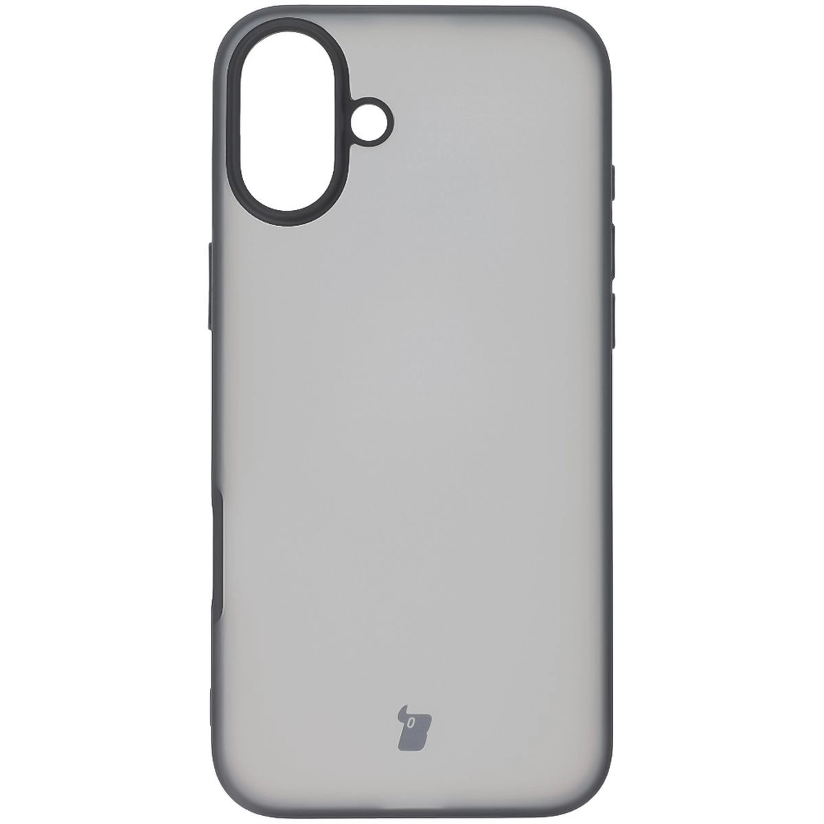 Etui Bizon Angelo do iPhone 16 Plus Przydymione z czarną ramką