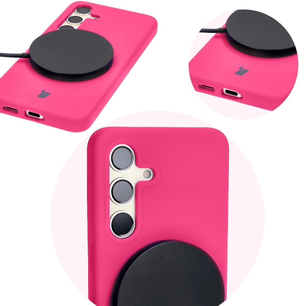 Etui Bizon Silikonowe Soft do Galaxy S24 Neonowo-różowy