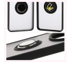 Etui Bizon z uchwytem na palec Hybrid Ring do Xiaomi Redmi 14C 4G / POCO C75 Przydymione z czarną ramką