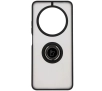 Etui Bizon z uchwytem na palec Hybrid Ring do Xiaomi Redmi 14C 4G / POCO C75 Przydymione z czarną ramką