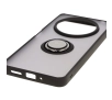Etui Bizon z uchwytem na palec Hybrid Ring do Xiaomi Redmi 14C 4G / POCO C75 Przydymione z czarną ramką