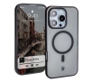 Etui Bizon MatteO z MagSafe do iPhone 16 Pro Półprzezroczyste z czarną ramką