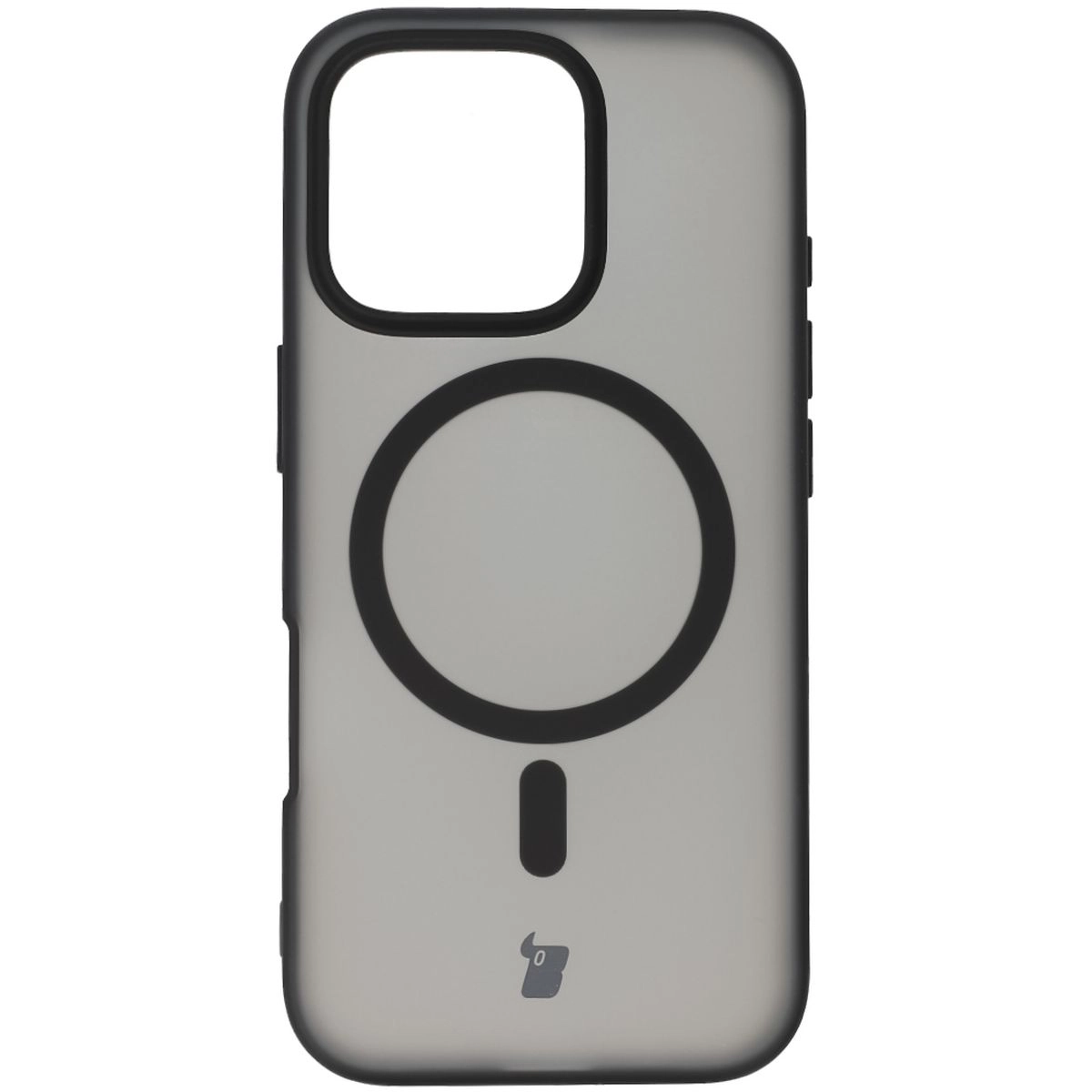 Etui Bizon MatteO z MagSafe do iPhone 16 Pro Półprzezroczyste z czarną ramką