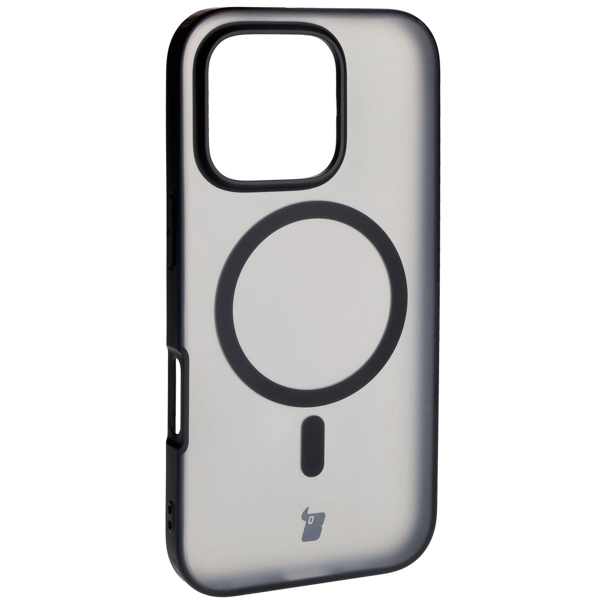 Etui Bizon MatteO z MagSafe do iPhone 16 Pro Półprzezroczyste z czarną ramką