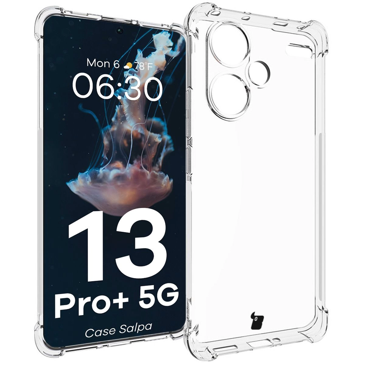 Etui Bizon Elastyczne Salpa do Xiaomi Redmi Note 13 Pro+ 5G Przezroczysty