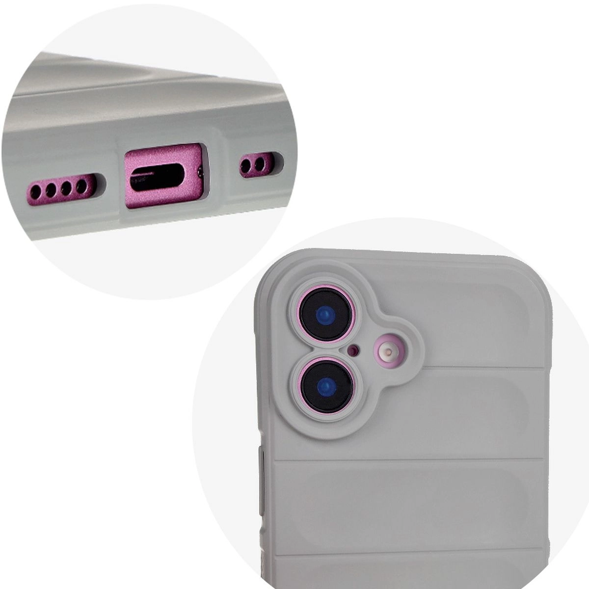 Etui Bizon Tur do iPhone 16 Light Grey