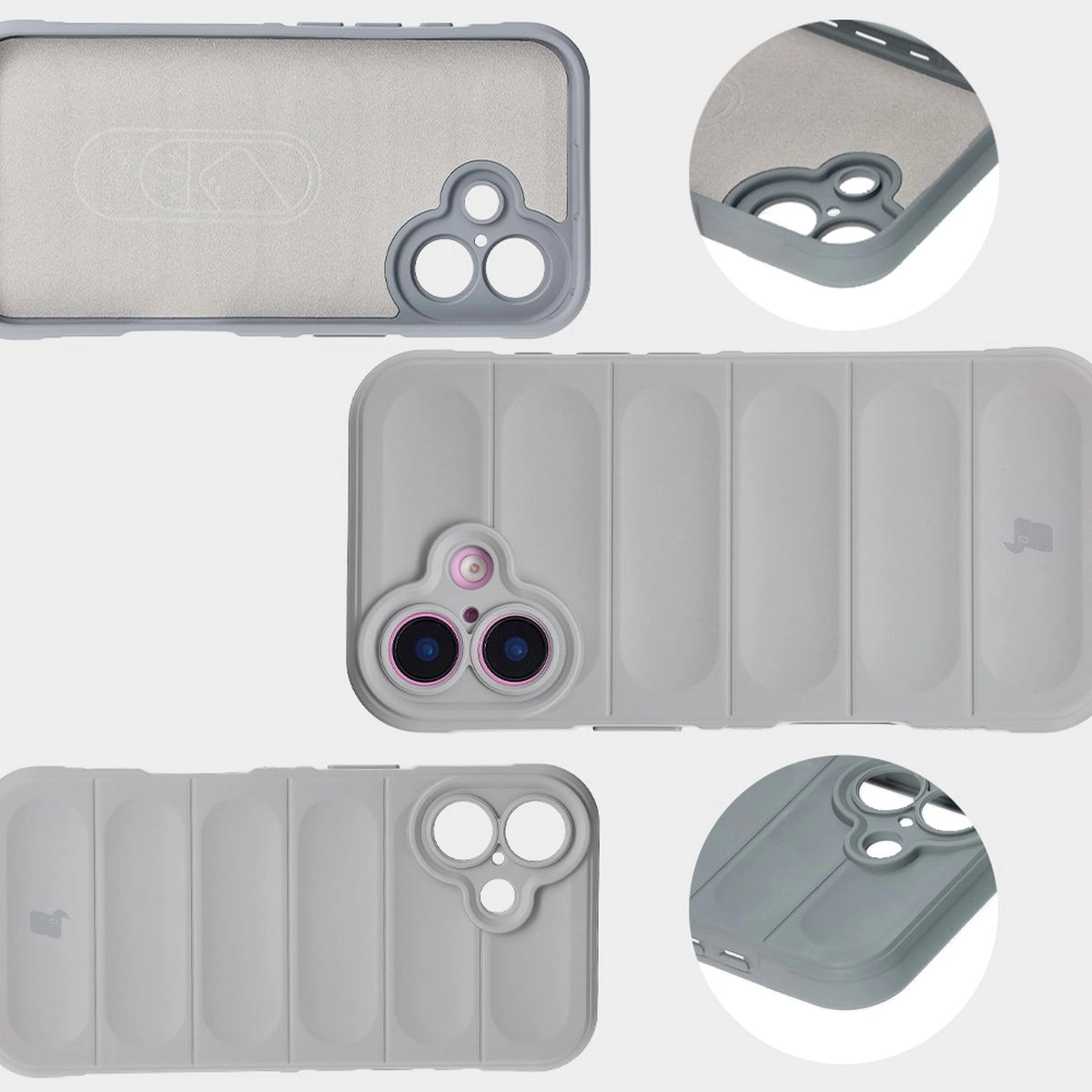 Etui Bizon Tur do iPhone 16 Light Grey