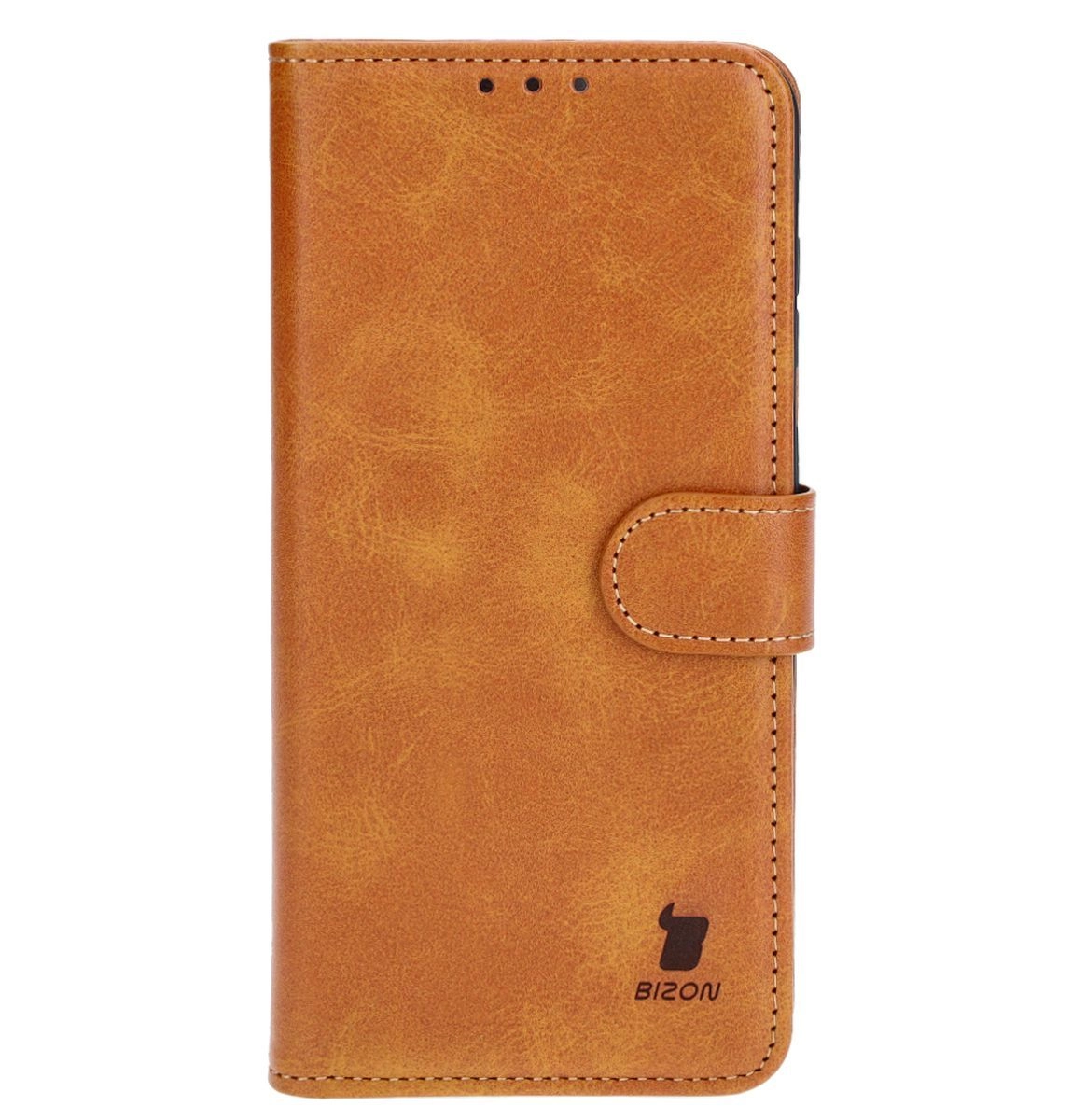 Etui Bizon z klapką Pocket do Galaxy S25 Plus/S24 Plus Brązowy