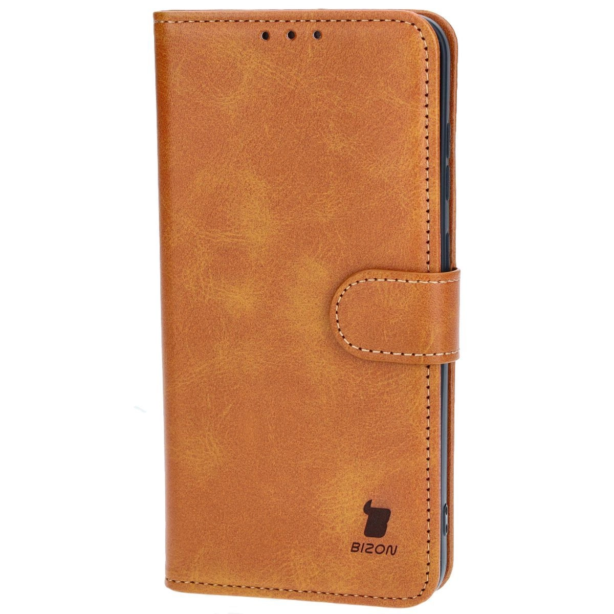 Etui Bizon z klapką Pocket do Galaxy S25 Plus/S24 Plus Brązowy
