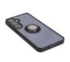 Etui Bizon z uchwytem na palec Hybrid Ring do Galaxy S25 Plus / S24 Plus Przydymione z czarną ramką