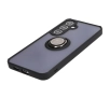 Etui Bizon z uchwytem na palec Hybrid Ring do Galaxy S25 Plus / S24 Plus Przydymione z czarną ramką