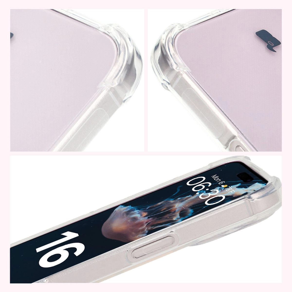 Etui Bizon Elastyczne Salpa do iPhone 16 Przezroczysty