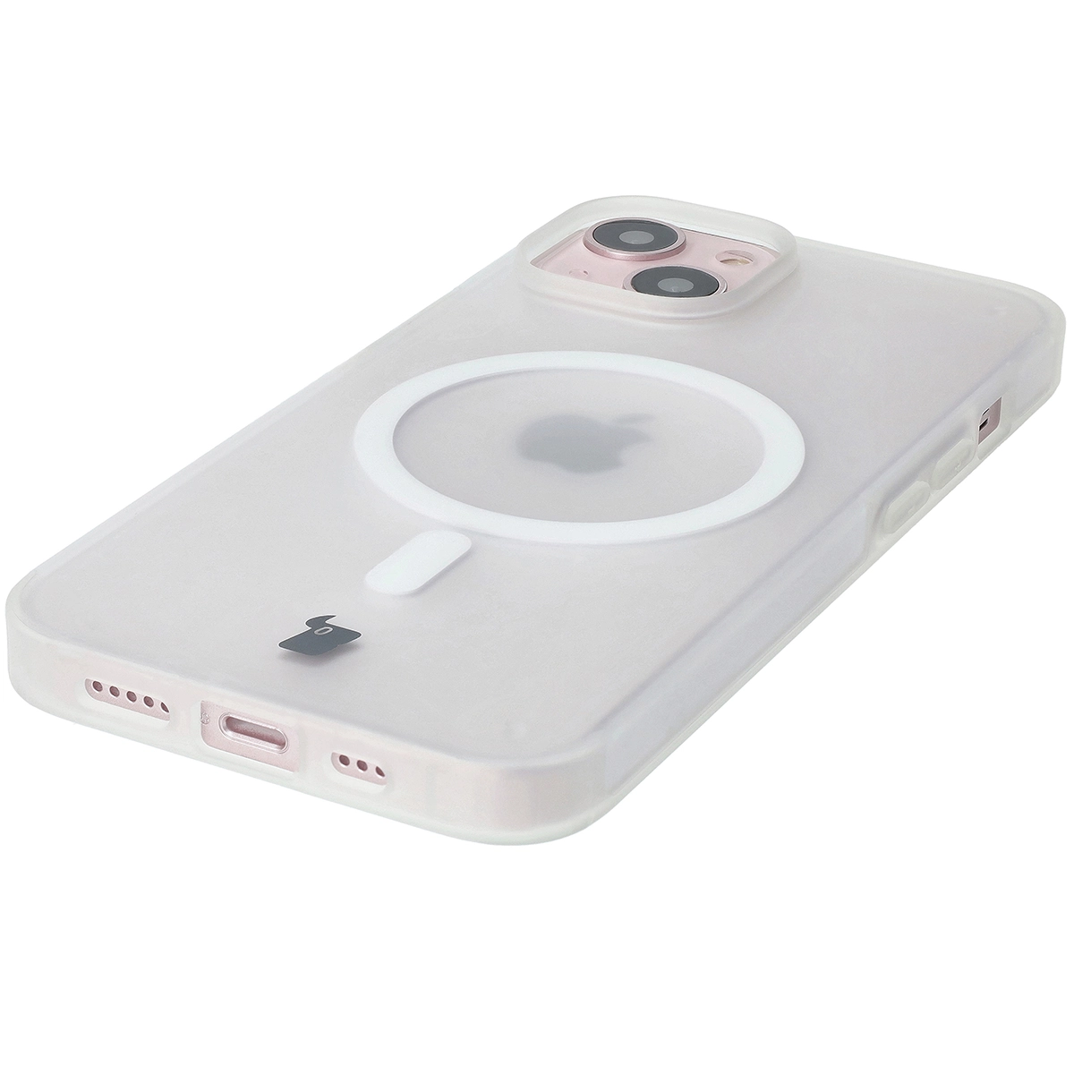 Etui Bizon MatteO z MagSafe do iPhone 14 / iPhone 13 Półprzezroczyste z przezroczystą ramką