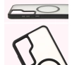 Etui Bizon MatteO z MagSafe do Samsung Galaxy S24 Plus Półprzezroczyste z czarną ramką