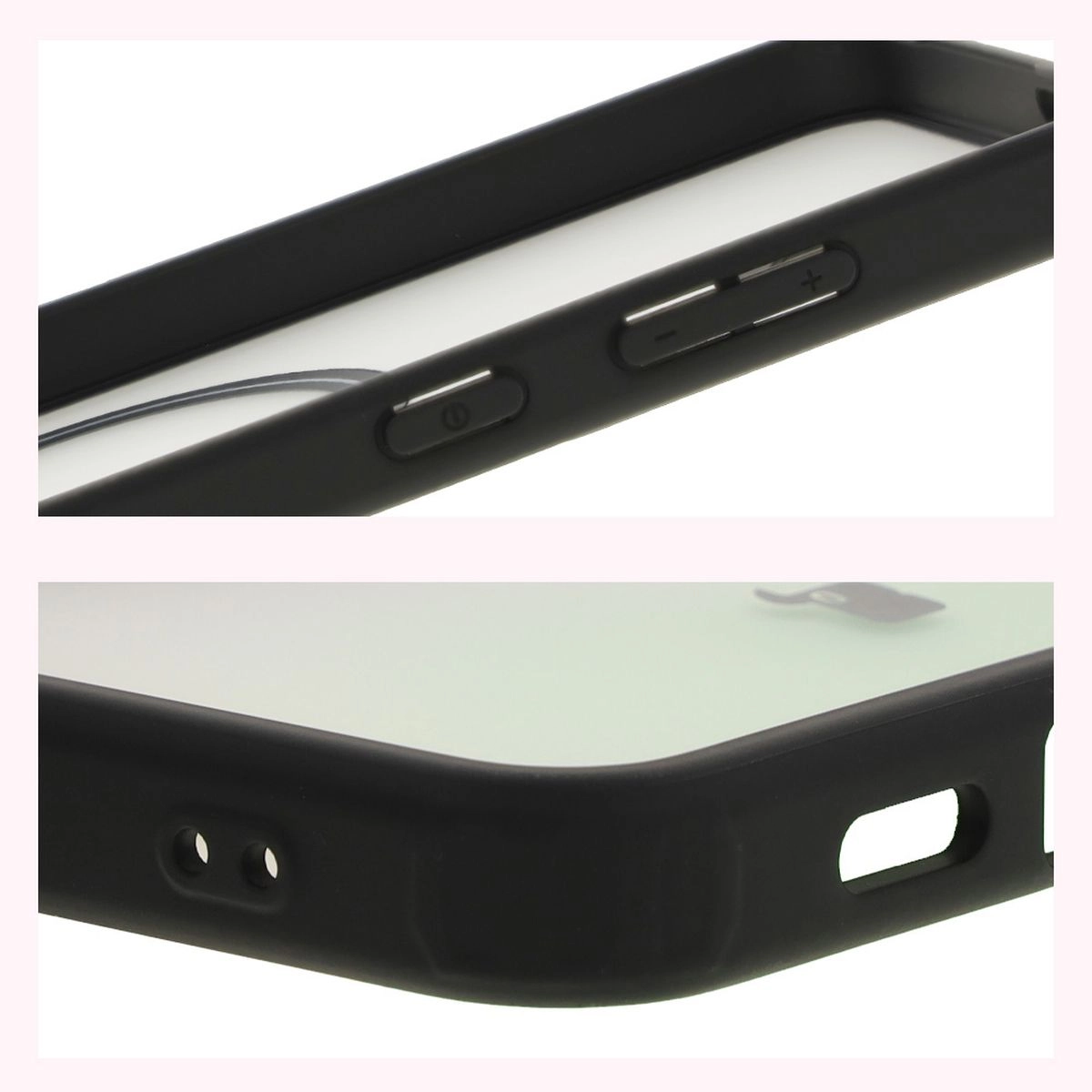 Etui Bizon MatteO z MagSafe do Samsung Galaxy S24 Plus Półprzezroczyste z czarną ramką