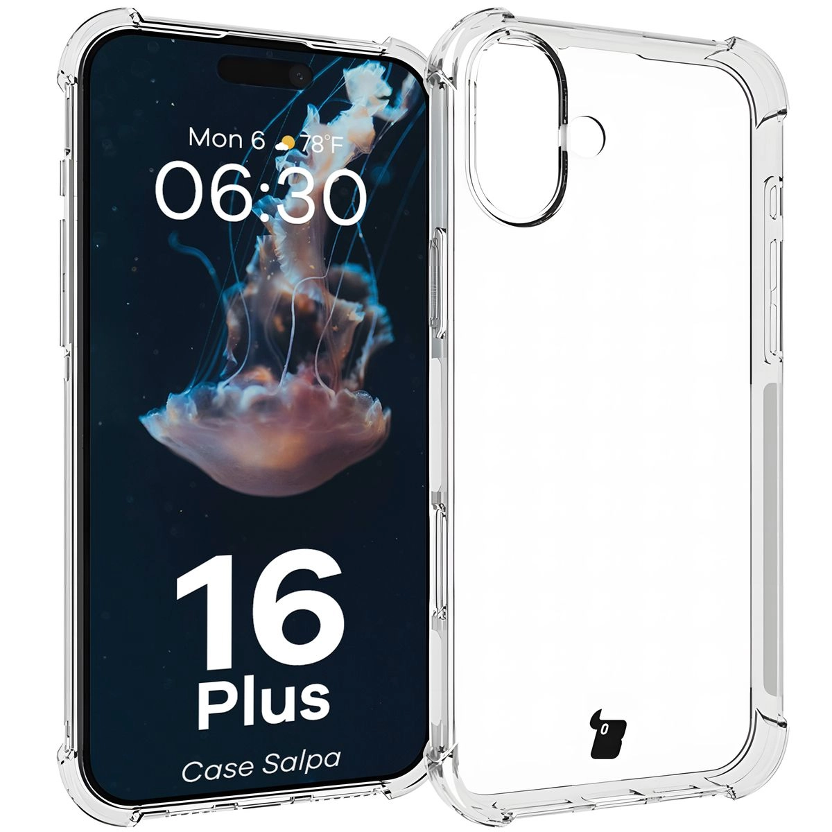 Etui Bizon Elastyczne Salpa do iPhone 16 Plus Przezroczysty