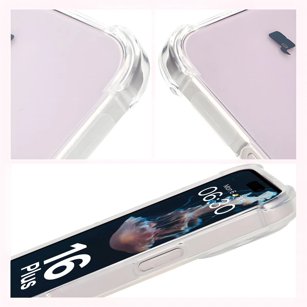 Etui Bizon Elastyczne Salpa do iPhone 16 Plus Przezroczysty