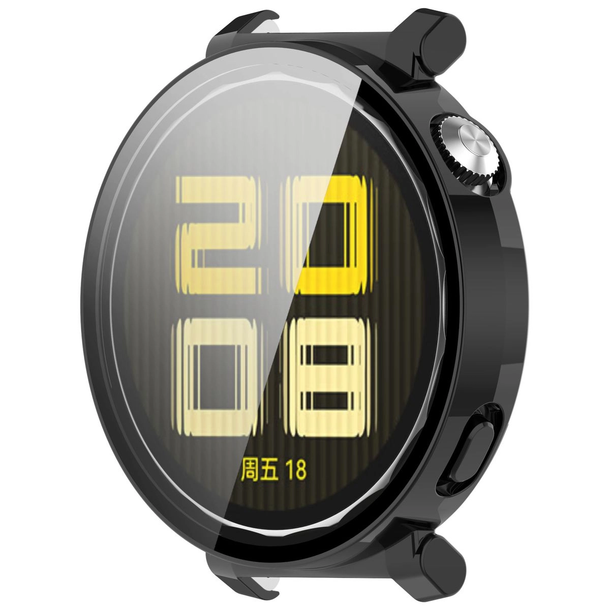 Nakładka na tarczę Bizon ze szkłem do Huawei Watch GT 5 Pro 42mm Czarny
