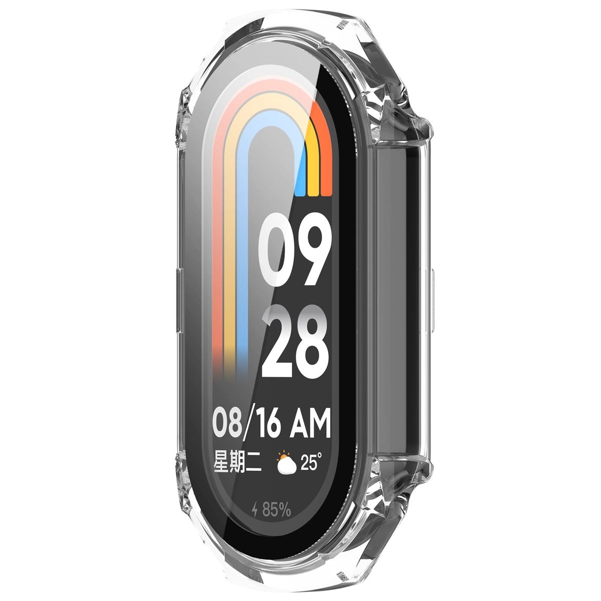 Nakładka na tarczę Bizon ze szkłem do Xiaomi Smart Band 9 Przezroczysty