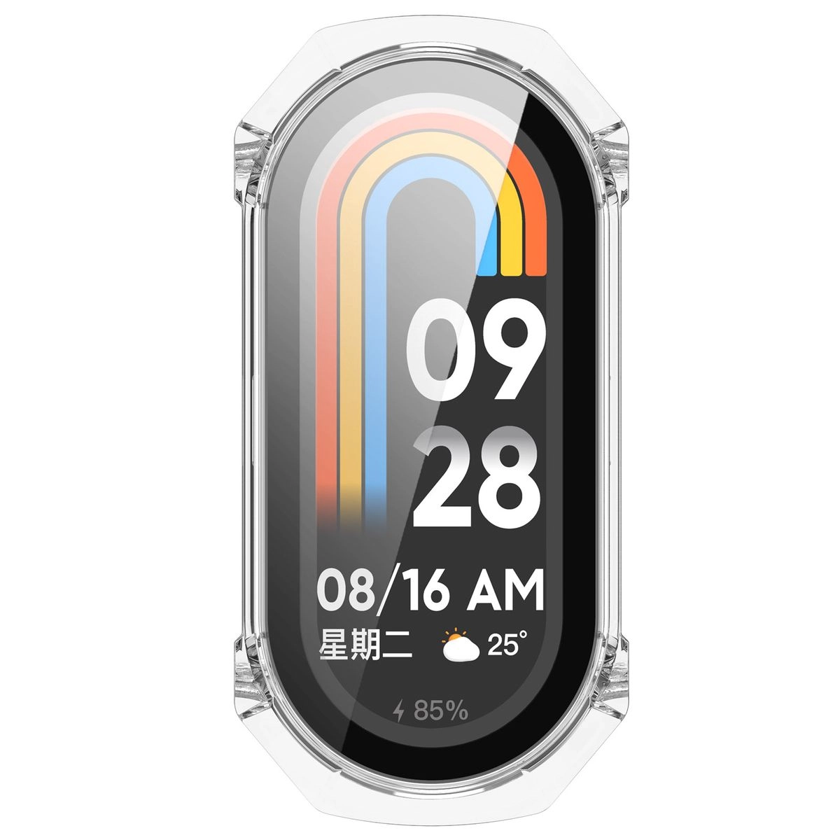 Nakładka na tarczę Bizon ze szkłem do Xiaomi Smart Band 9 Przezroczysty