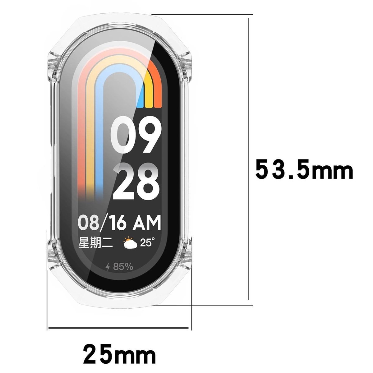 Nakładka na tarczę Bizon ze szkłem do Xiaomi Smart Band 9 Przezroczysty