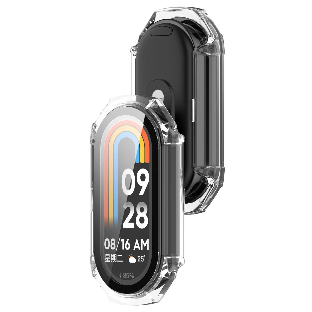 Nakładka na tarczę Bizon ze szkłem do Xiaomi Smart Band 9 Przezroczysty
