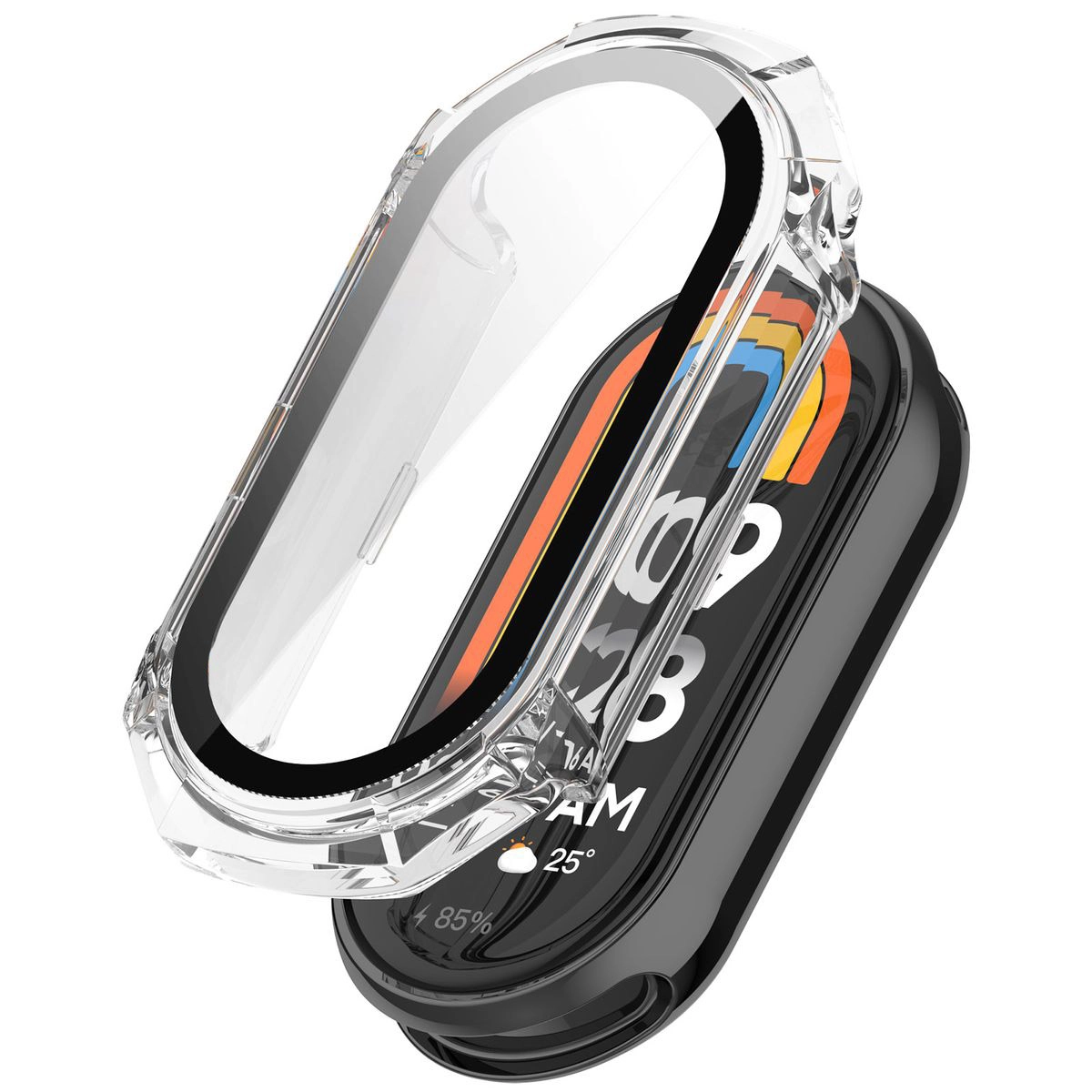 Nakładka na tarczę Bizon ze szkłem do Xiaomi Smart Band 9 Przezroczysty