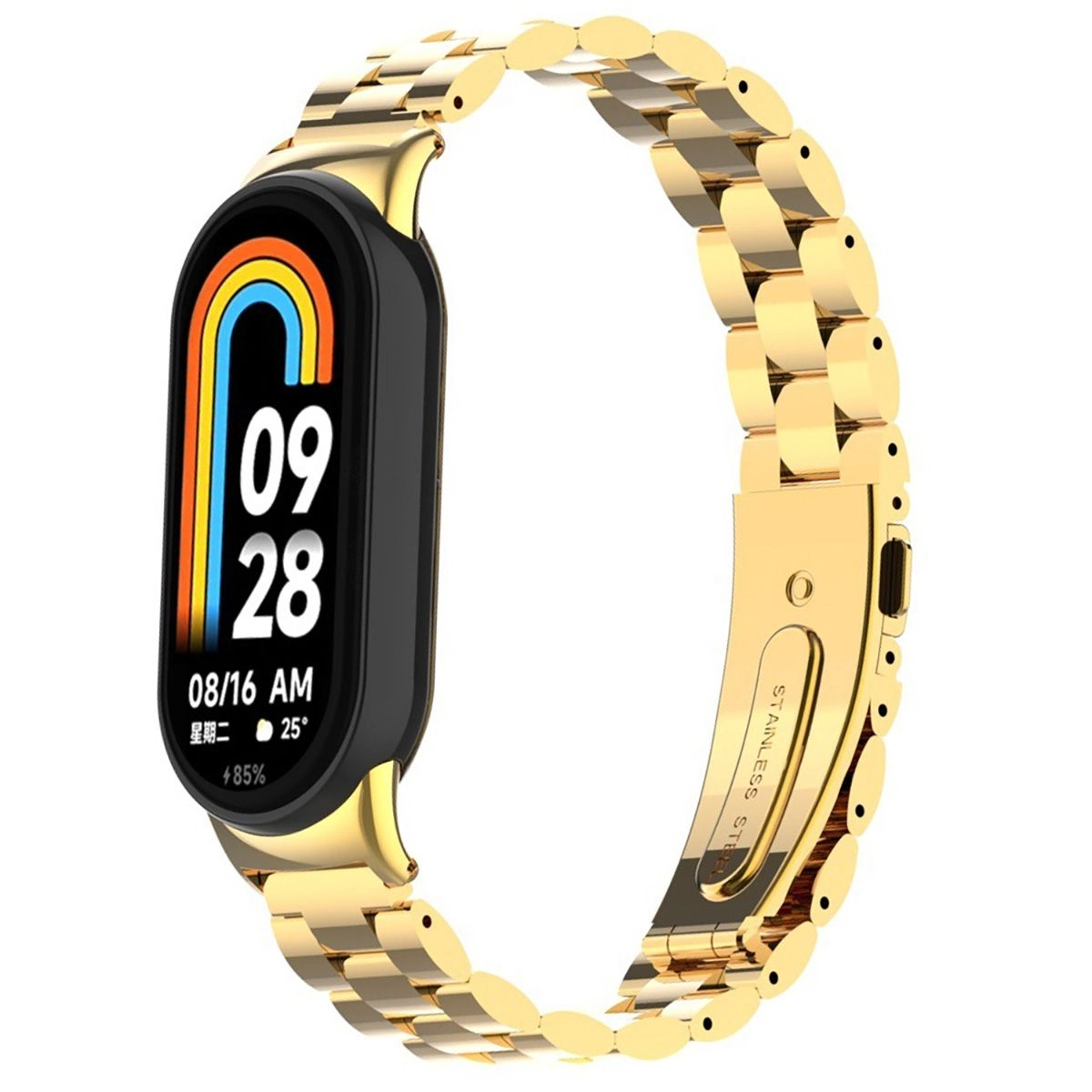 Bransoleta Bizon ze stali nierdzewnej Aura do Xiaomi Smart Band 9/9 NFC/8 Złoty