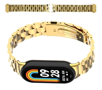 Bransoleta Bizon ze stali nierdzewnej Aura do Xiaomi Smart Band 9/9 NFC/8 Złoty