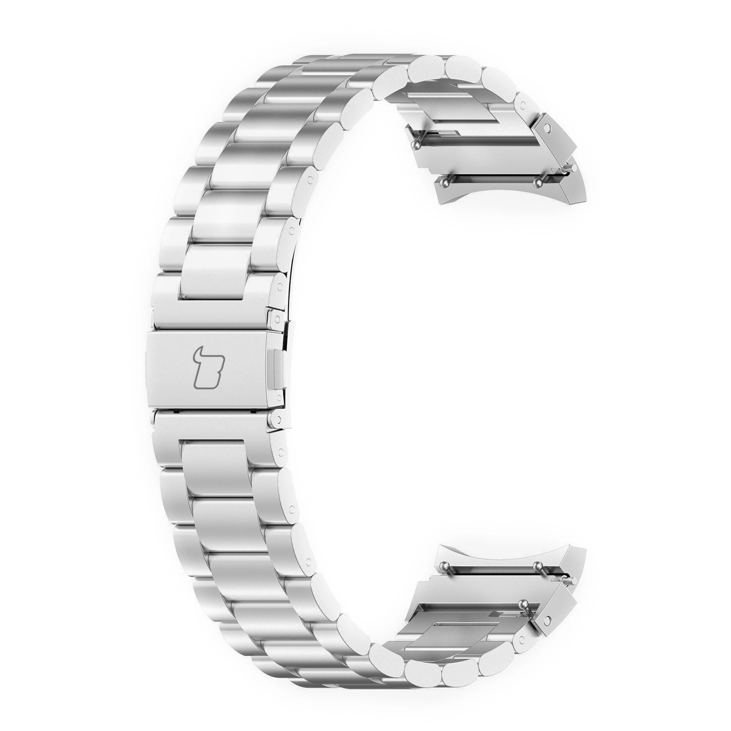 Bransoleta Bizon ze stali nierdzewnej Aura do Samsung Galaxy Watch FE/7/6/6 Classic/5/5 Pro/4/4 Classic Srebrny