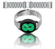 Bizon ze stali nierdzewnej Aura do Samsung Galaxy Watch FE/7/6/6 Classic/5/5 Pro/4/4 Classic Srebrny