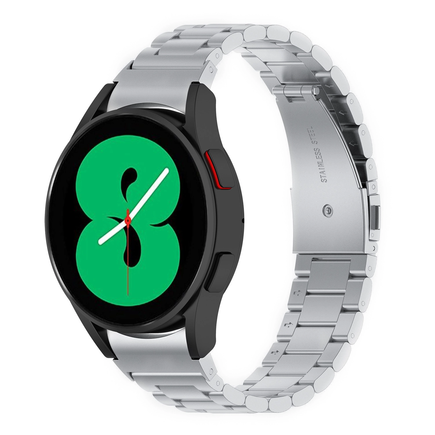 Bransoleta Bizon ze stali nierdzewnej Aura do Samsung Galaxy Watch FE/7/6/6 Classic/5/5 Pro/4/4 Classic Srebrny
