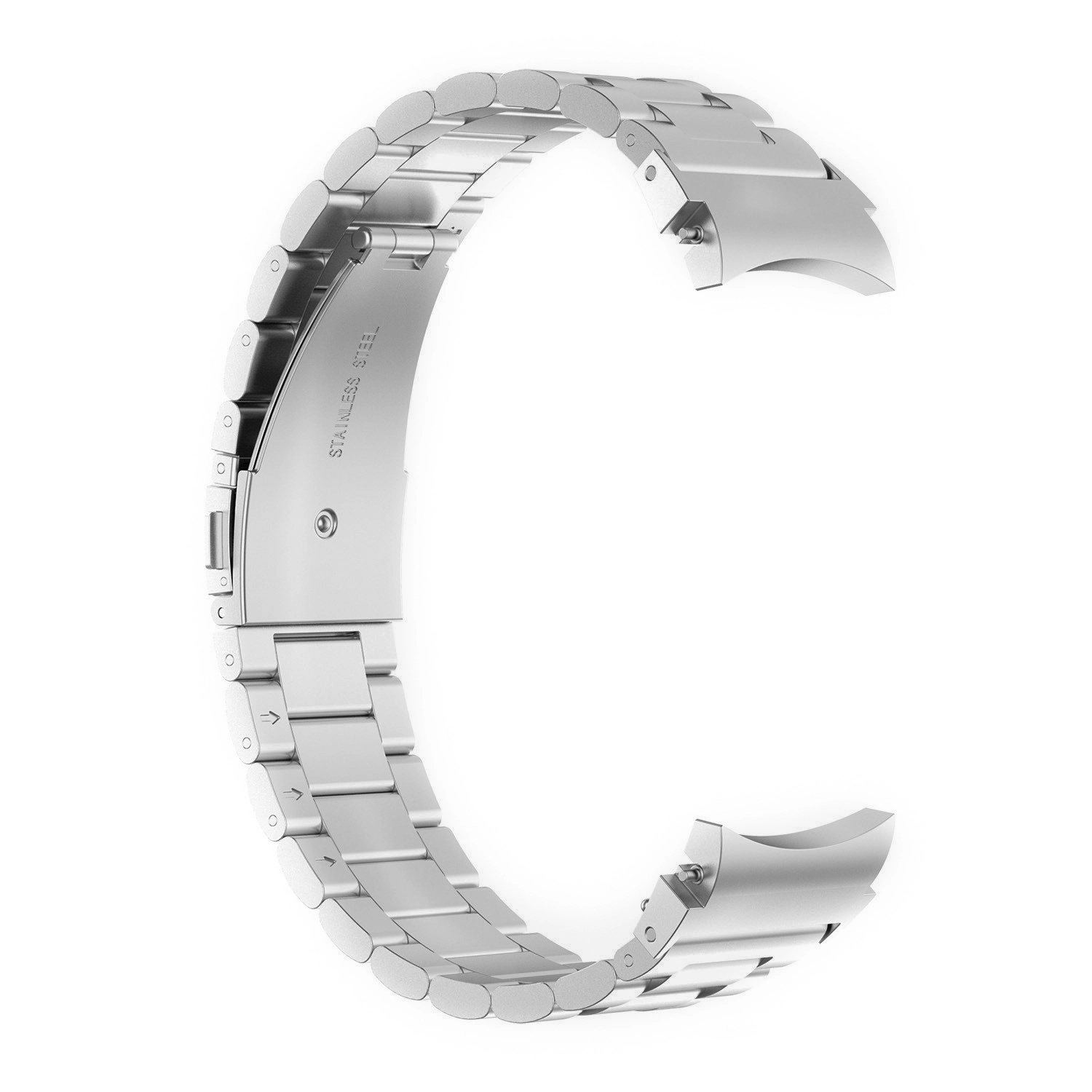Bransoleta Bizon ze stali nierdzewnej Aura do Samsung Galaxy Watch FE/7/6/6 Classic/5/5 Pro/4/4 Classic Srebrny