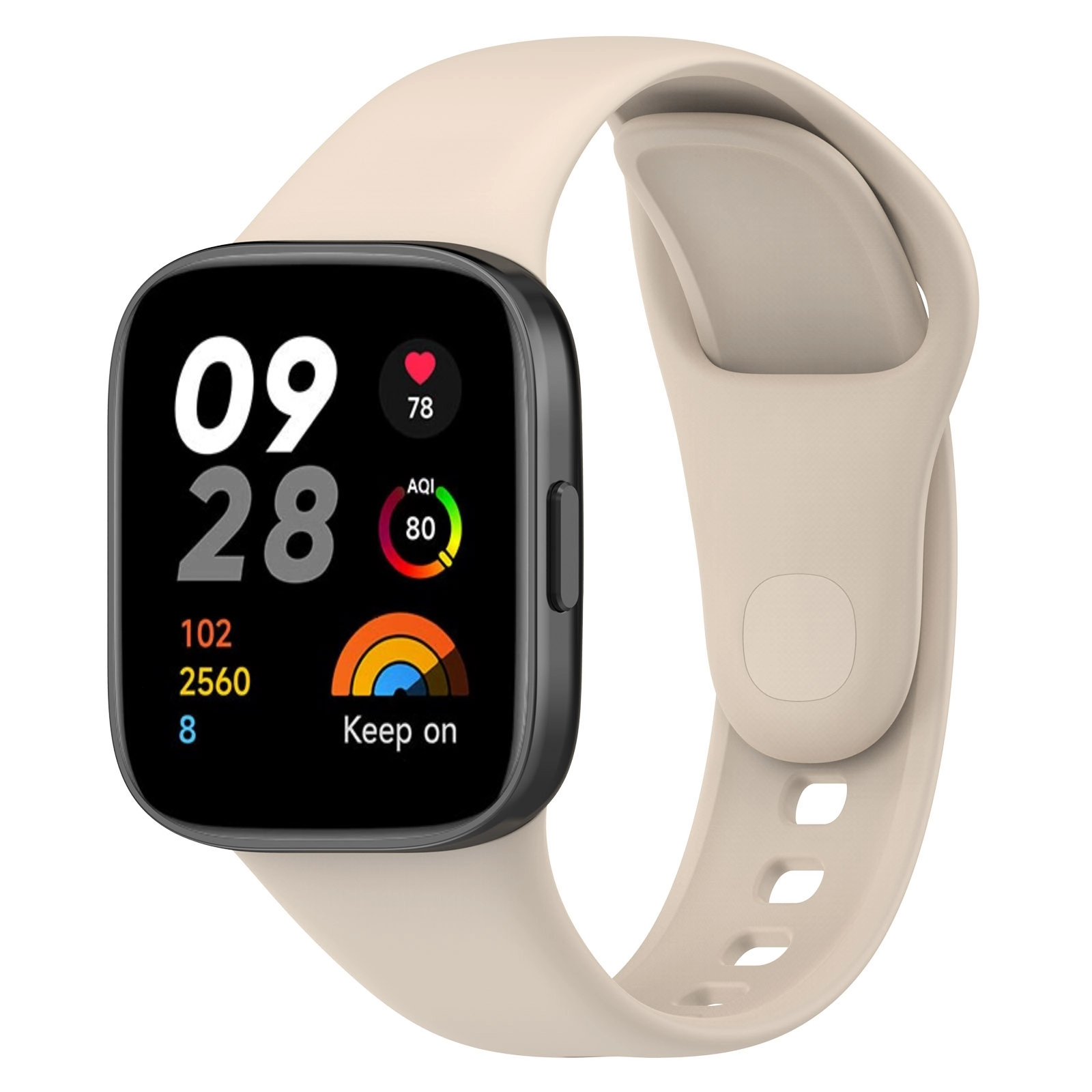 Pasek Bizon Strap Watch Dots do Xiaomi Redmi Watch 3 Beżowy