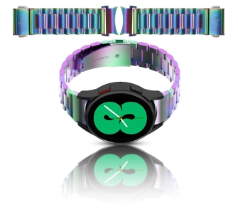 Bransoleta Bizon ze stali nierdzewnej Aura do Samsung Galaxy Watch FE/7/6/6 Classic/5/5 Pro/4/4 Classic Tęczowy