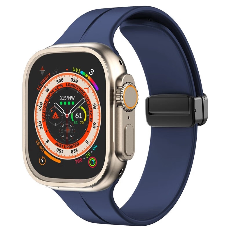 Pasek Bizon Strap Watch Silicone L do Apple Watch 44/45/46/49mm Granatowy
